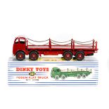 Dinky Supertoys Foden Flat Truck with chains (905). Second type maroon cab, chassis, body and
