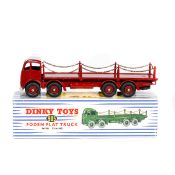 Dinky Supertoys Foden Flat Truck with chains (905). Second type maroon cab, chassis, body and