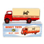 Dinky Supertoys Guy Van 'Spratts' (917). In red and cream livery. Boxed, minor wear. Vehicle