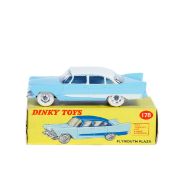 Dinky Toys Plymouth Plaza (178). A scarce very late example in light blue with white roof and