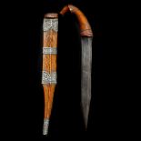 A rare Mentawai Islander's (Siberut/Sipura) knife palitai. 19th century, straight DE pointed blade