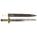 A French “gladius” sidearm, swollen DE blade 18½” with “Manuf..Chatellerault..” (partly worn) at