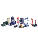 A quantity of Dinky Toys including accessories. 4x motorcycles- 3 combinations - Police, RAC and AA,