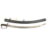 A 1796 pattern light cavalry trooper’s sword, curved fullered blade 31½”, steel hilt with langets,