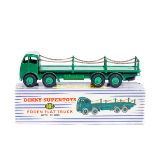 Dinky Supertoys Foden Flat Truck with chains. An example in green with mid green wheels. Complete