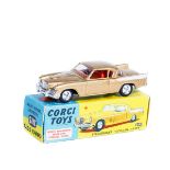 Corgi Toys Studebaker 'Golden Hawk' (211S). Example in metallic gold, white flash and red