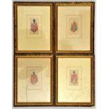 Players “Military Series” cigarette cards, 1900, 25 (of 50) individually framed, in gilt, en