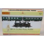 A Hornby OO gauge BR H Class Pull-Push set (R3512). Comprising H Class 0-4-4T locomotive, 31551,