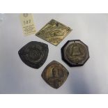4 Third Reich single sided metal plaques for the CMK (Club Munchener Kajakfahrer)