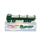 Dinky Supertoys Foden Flat Truck with chains (905). Second type green cab, chassis, body and wheels.