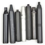 7 various air rifle silencers, with both male and female threads and slip on type. Average GC