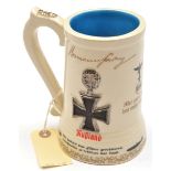 A Third Reich ½ litre Luftwaffe glazed pottery beer stein, embossed with Luftwaffe eagle and