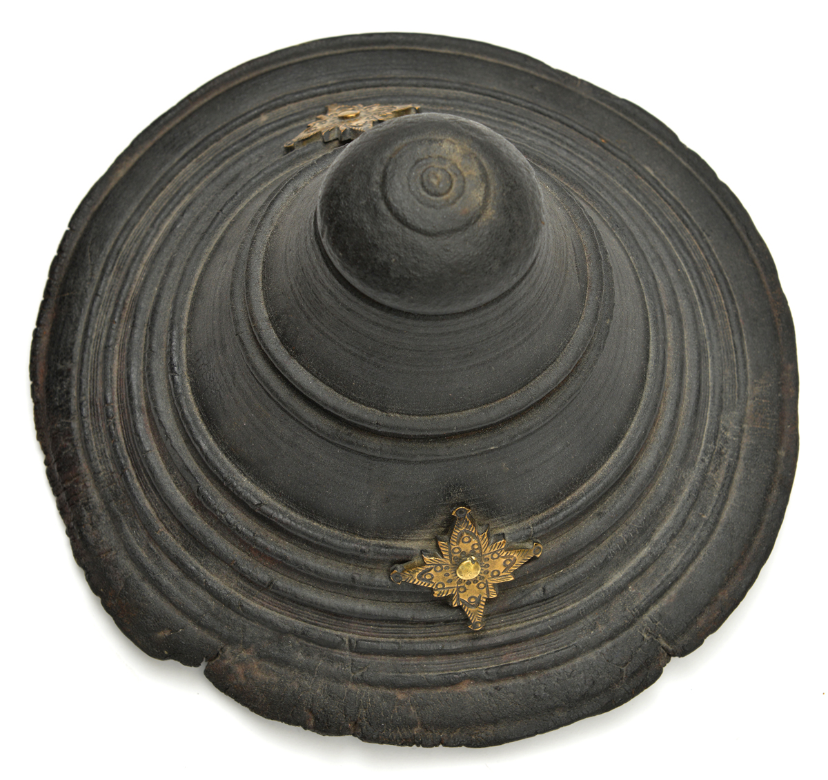 An Omani thick hippopotamus hide shield buckler. 19th century or earlier, 25cms diameter, of conical - Image 2 of 3