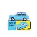 Corgi Toys Austin A40 Saloon (216). In light blue with dark blue roof, smooth spun wheels with black