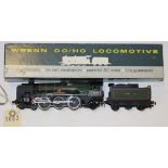 A Wrenn OO gauge BR Re-built West Country Class 4-6-2 locomotive. Barnstaple 34005, in lined dark