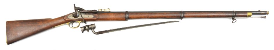 A .577” Volunteer Snider 3 band rifle by Reilly, 55” overall, barrel 36½” with London proofs and
