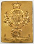 A Victorian officer’s rectangular gilt shoulder belt plate of The Royal Regiment of Artillery,