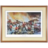 A coloured print “Rorke’s Drift”, Defending the Storehouse”, after original oil painting by Jason