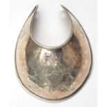 A Georgian Scottish infantry officer’s silver gorget, engraved with crowned pre 1801 Royal Arms,