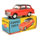 Corgi Toys Austin A40 Saloon (216M). A rare mechanical example in bright red with black roof, smooth