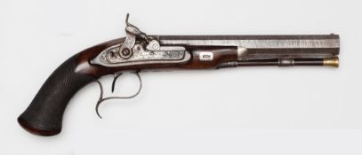 A 30 bore percussion duelling style target pistol by James Wilkinson & Son, probably converted