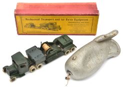 A scarce 1930s Britains Underslung Lorry with Driver (Set 1641). 18-wheel articulated lorry in
