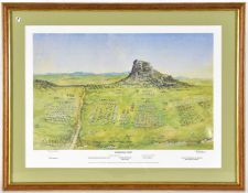 A coloured print “Isandlwana Camp” after original watercolour by John Churchill Simpson, no 127 of