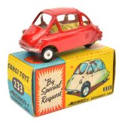 Corgi Toys Heinkel Economy Car (233). Example in red with yellow interior, smooth wheels with