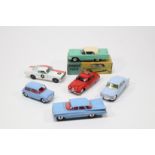 6 Corgi Toys Cars. Ford Thunderbird (214). In pale green with cream roof and no interior, boxed-