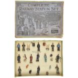 A Britains Complete Railway Station Set (Set 158). Comprising of 13 figures and 12 accessories.