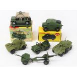 7 Dinky Military. Field Artillery Tractor (688), late example with plastic wheel hubs. Plus an