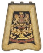 A Victorian officer’s full dress embroidered sabretache of The Royal Artillery, blue cloth with gilt