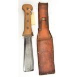 A scarce Vietnam War period Survival/Fighting machete, DE straight edge spatulate blade 7”,