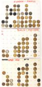 92 large buttons, including officer’s gilt Hampshire, R Inniskilling Fus, E Yorks, Vic E Surrey, R