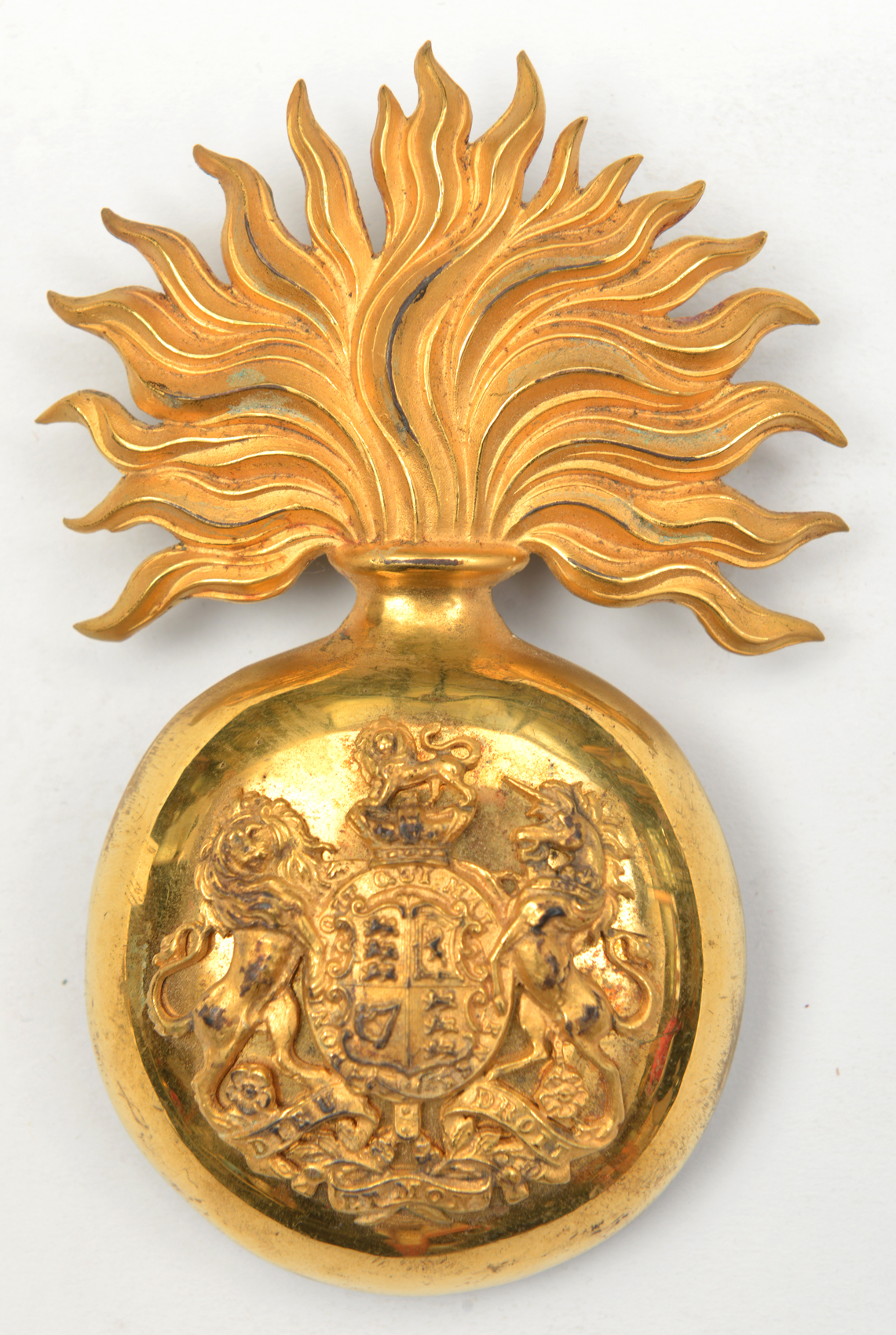 An officer’s gilt 1844 (Albert) pattern shako grenade of The 21st (Royal North British Fusiliers)