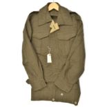 A good WWII Australian infantry OR’s khaki BD blouse, factory label d. 1942, and pair of overalls