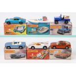 6x Matchbox Superfast 75 Series. 4c, Pontiac Firebird. 5b, Seafire Boat. 5c, US Mail Truck. 6c,