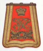 A Victorian officer’s full dress embroidered sabretache of the Duke of York’s Own Loyal Suffolk