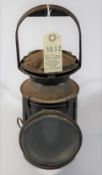 A South Eastern Railway 3 aspect handlamp. Complete with burner and stamped SER to side. QGC, red
