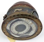 A heavy WWII German Naval compass believed to be from a U boat, of copper and brass construction