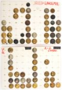 66 large buttons, including officer’s gilt Border Regt, Black Watch, A&S, Bedfordshire, Vic and KC