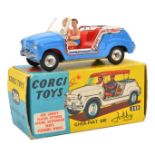 Corgi Toys Ghia-Fiat 600 Jolly (240). In mid blue with red seats and plated parts, complete with