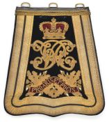 A Victorian officer’s full dress embroidered sabretache of the Middlesex Yeomanry, black velvet,