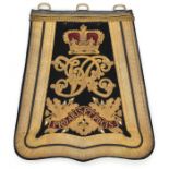 A Victorian officer’s full dress embroidered sabretache of the Middlesex Yeomanry, black velvet,