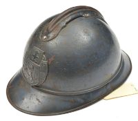 A scarce WWI Czech Legion “Adrian” pattern steel helmet, with grey/blue finish, pressed steel