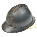 A scarce WWI Czech Legion “Adrian” pattern steel helmet, with grey/blue finish, pressed steel