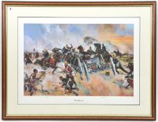 A coloured print “Isandlwana: Saving the Guns”, showing a troop of the R. Horse Artillery dashing