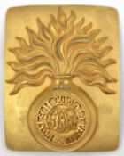 A George IV officer’s rectangular gilt shoulder belt plate of the Grenadier Guards, slightly rounded