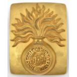 A George IV officer’s rectangular gilt shoulder belt plate of the Grenadier Guards, slightly rounded