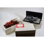 4 Franklin Mint scale models. A 1:24 scale 1907 Rolls Royce Silver Ghost in silver. A 1:32 1922